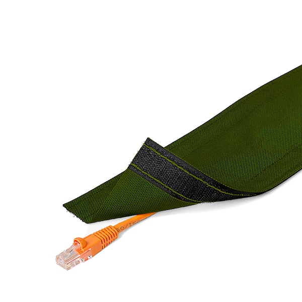 Carpet Cable Cover, 10 ft L, 3 in W, 1 Channel, Nylon, Green